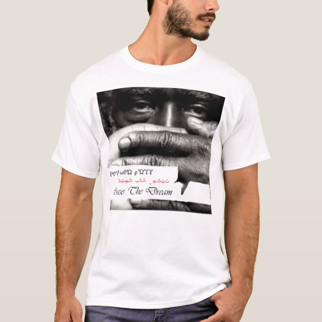T-shirt Persiga o sonho: T preto e branco (Frente)