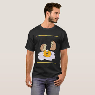 T-shirt personagem de desenho animado de ovo frito com sor