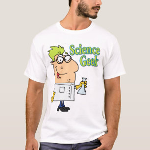 T-shirt personagem de desenho animado geek de ciência engr