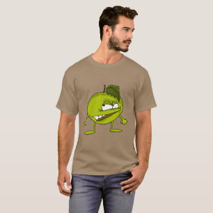 T-shirt Personagem de desenho animado verde da maçã com 