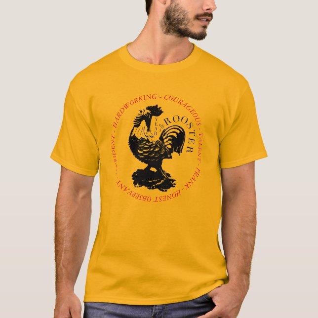 T-shirt Personagem do Ano do Galo Chinês Zodithday M (Frente)