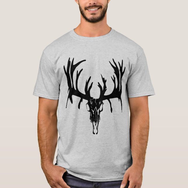 T-shirt Personalização preta do crânio (Frente)