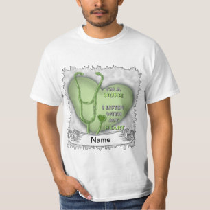 t-shirt personalizada da enfermeira de coração ver