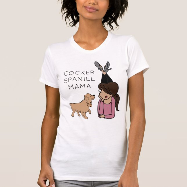 T-Shirt Personalizada da Mama de Cocker Spaniel (Frente)