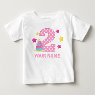 T-shirt personalizada da segundo aniversário Cake