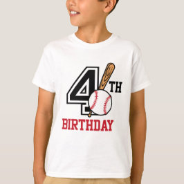 t-shirt personalizada de baseball no 4º aniversári