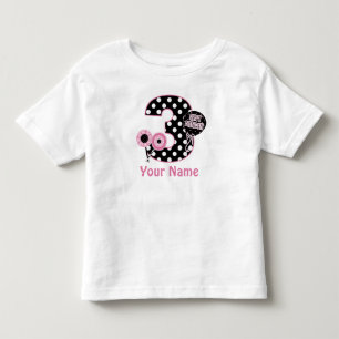 T-shirt personalizada de pontos pretos cor-de-rosa