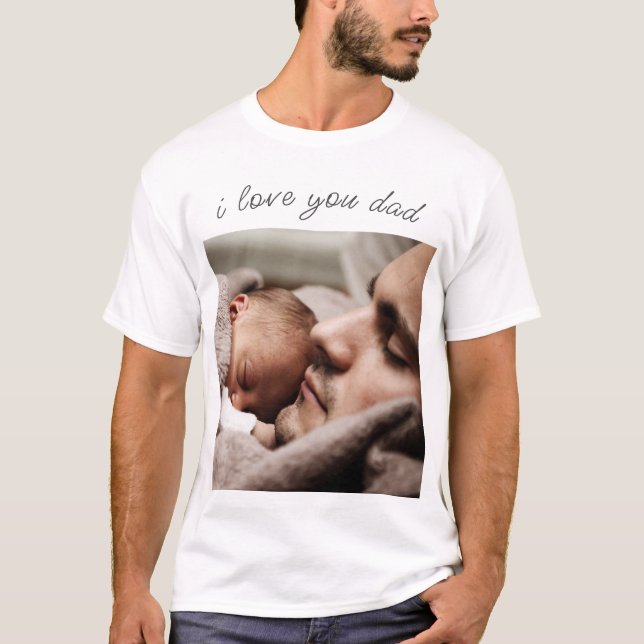 T-Shirt Personalizada de Texto - Eu Amo Você Pai (Frente)