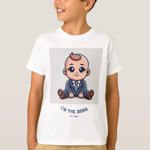 T-shirt personalizada do bebê - "Eu sou o Chefe"