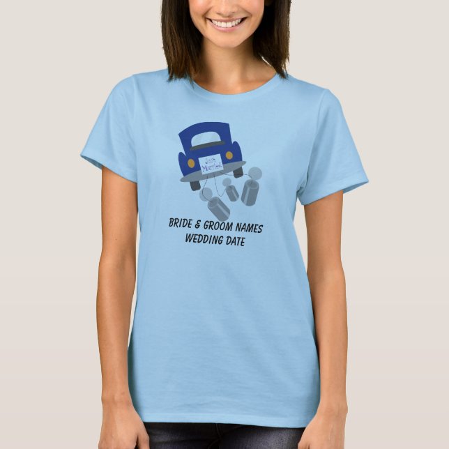 T-shirt personalizada do carro de Recem casados (Frente)