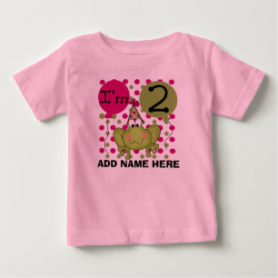 T-shirt personalizada do segundo aniversário cor-d