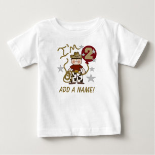 T-shirt personalizada do segundo aniversário Cowbo