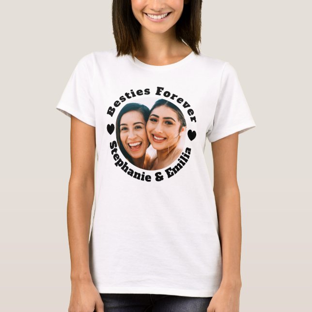 T-shirt personalizada dos melhores amigos fotográf (Frente)