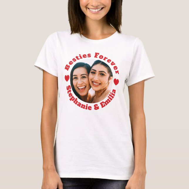 T-shirt personalizada dos melhores amigos fotográf (Frente)