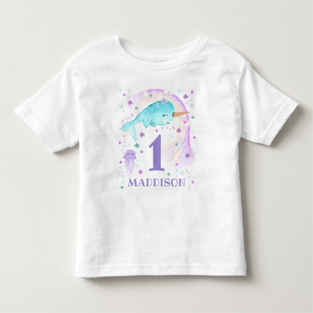 T-Shirt Personalizada Narwhal Menina (Frente)