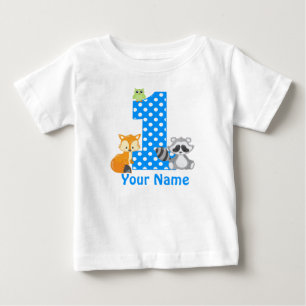 T-shirt personalizado azul da floresta do primeiro