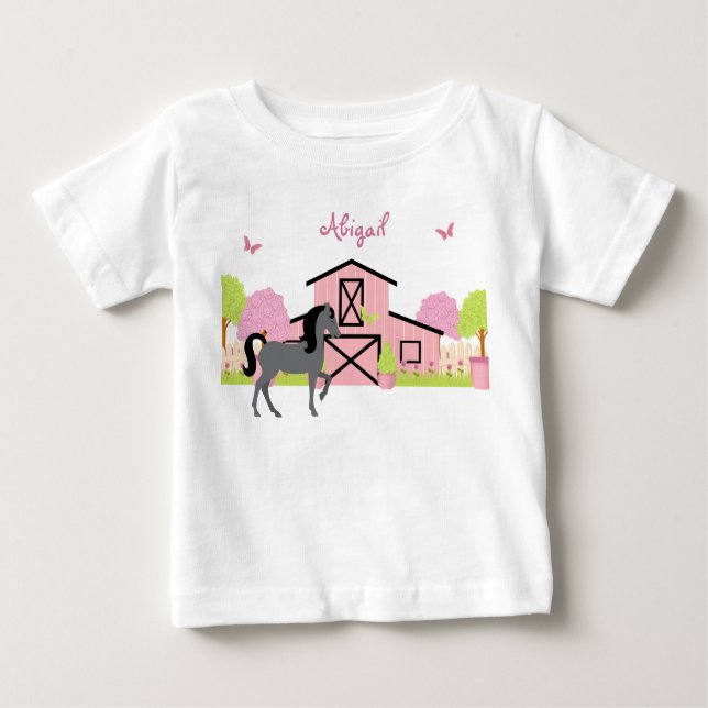 T-Shirt Personalizado Bonito Barn & Jarden Horse (Frente)