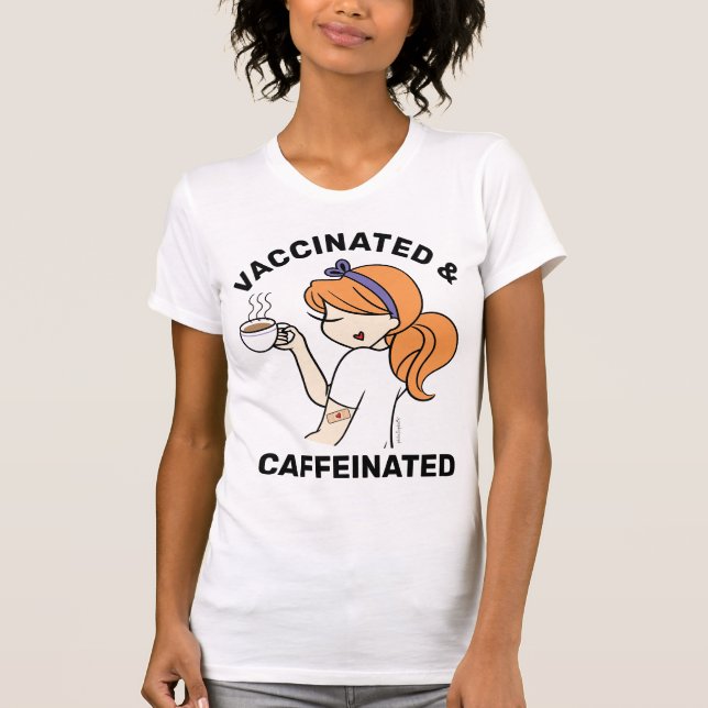T-Shirt Personalizado Cafeinado e Vacinado (Frente)