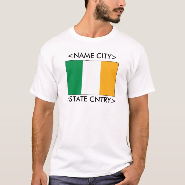 T-shirt personalizado da bandeira de Ireland (Frente)