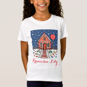 T-Shirt Personalizado Da Casa De Pão De Natal