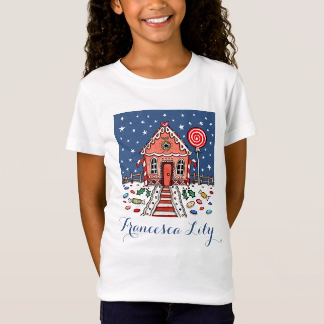 T-Shirt Personalizado Da Casa De Pão De Natal (Frente)