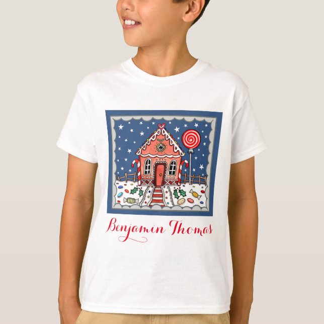 T-Shirt Personalizado Da Casa De Pão De Natal (Frente)