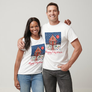 T-Shirt Personalizado Da Casa De Pão De Natal