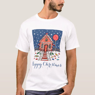 T-Shirt Personalizado Da Casa De Pão De Natal