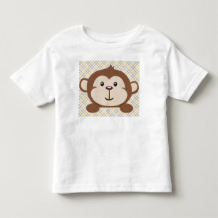 T-shirt personalizado da criança do macaco, branc