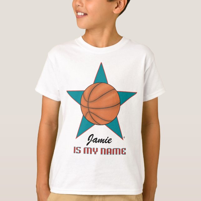 T-shirt personalizado da estrela de basquetebol (Frente)