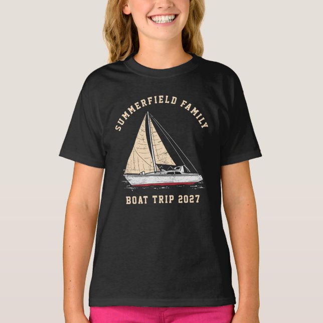 T-Shirt Personalizado Da Família De Barcos De Comb (Frente)