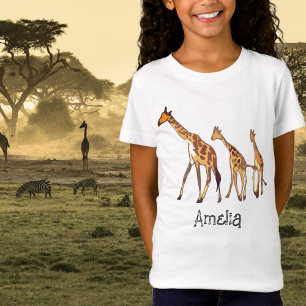 T-Shirt Personalizado Da Família Giraffe