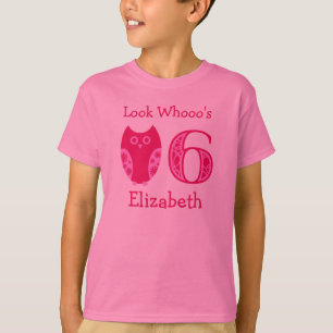 T-shirt personalizado das corujas 6o aniversário