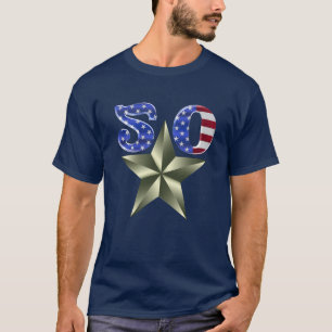 T-Shirt Personalizado De Americana De 50 Estrelas