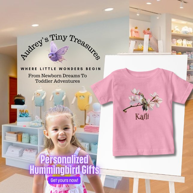 T-Shirt Personalizado De Bebê De Hummingbird (Criador carregado)