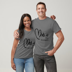 T-Shirt Personalizado De Casamento De Cinzas Negra
