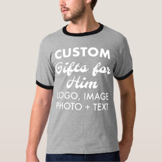 T-Shirt personalizado de Cinza masculina