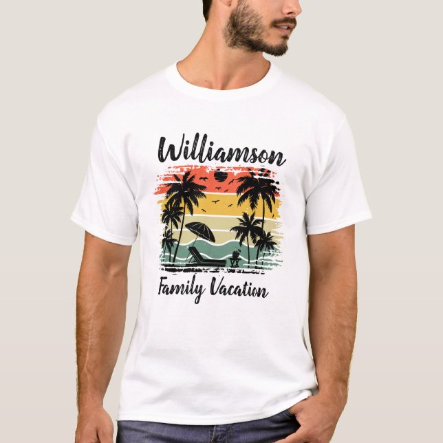 T-Shirt personalizado de férias da família (Frente)