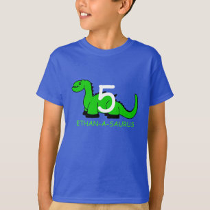 T-shirt personalizado do aniversário do dinossaur