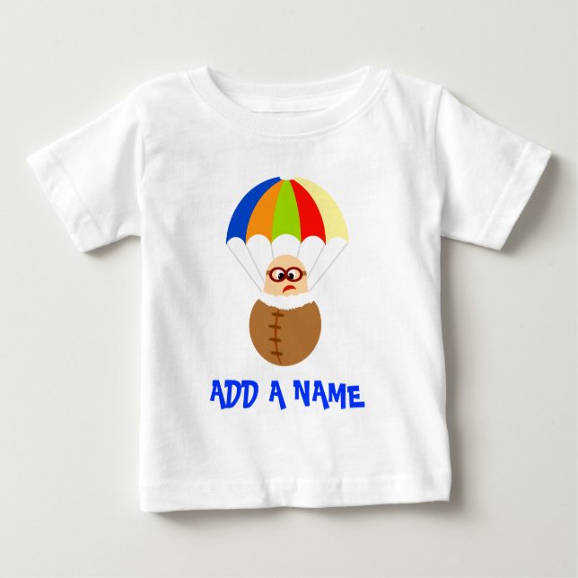 T-shirt personalizado do bebê do pára-quedas (Frente)
