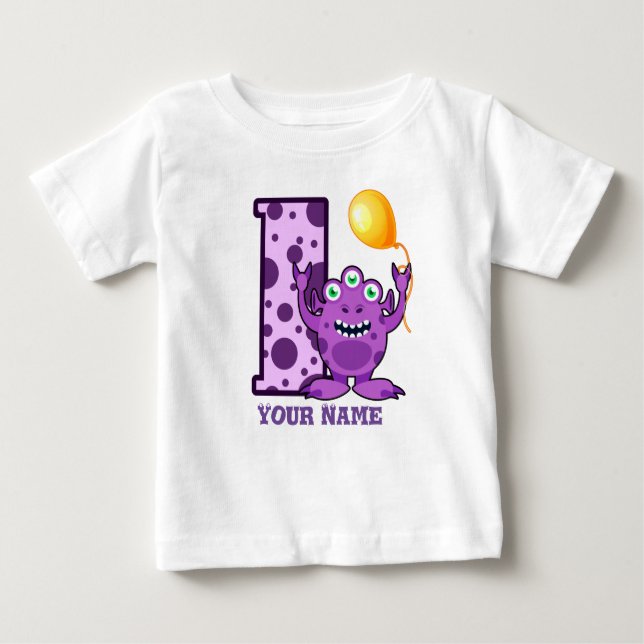 T-Shirt Personalizado Do Bebê Monstro Do primeiro  (Frente)
