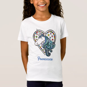 T-Shirt Personalizado do Coração do Unicórnio
