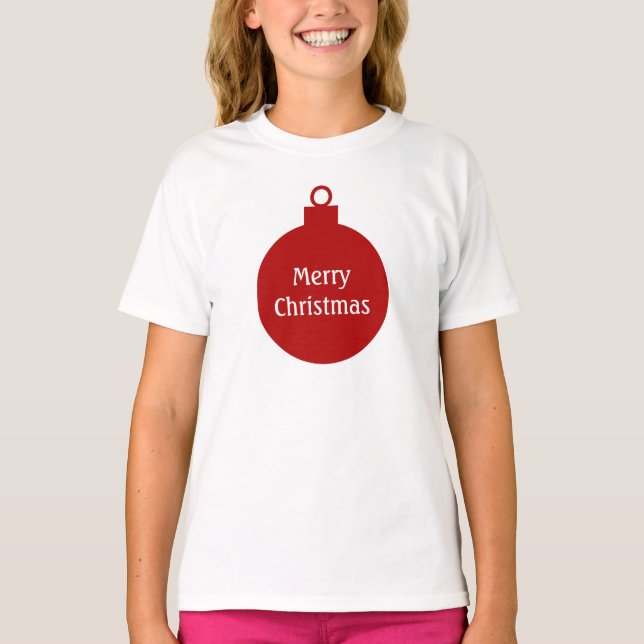 T-shirt personalizado do Feliz Natal ornamento (Frente)