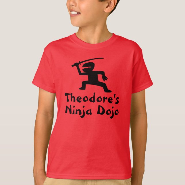 T-shirt personalizado do Ninja do miúdo (Frente)
