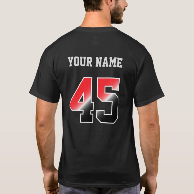 T-Shirt Personalizado do Número Vermelho 45 (Verso)