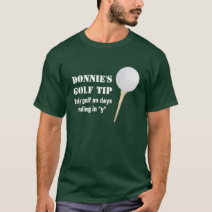 T-shirt personalizado do verde do jogador de golfe