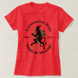 T-shirt personalizado do vermelho de Krampus