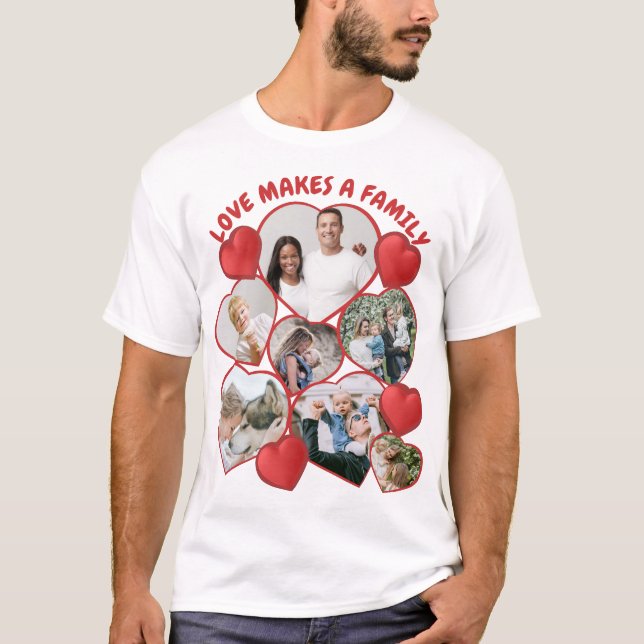 T-Shirt personalizado em forma de coração fotográf (Frente)