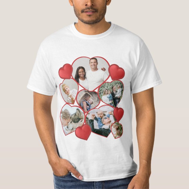 T-Shirt personalizado em forma de coração fotográf (Frente)