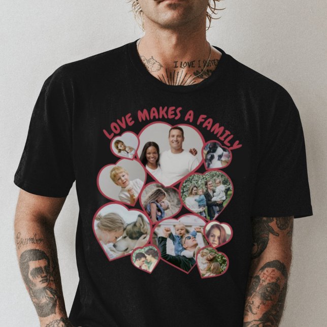 T-Shirt personalizado em forma de coração fotomosa (Criador carregado)